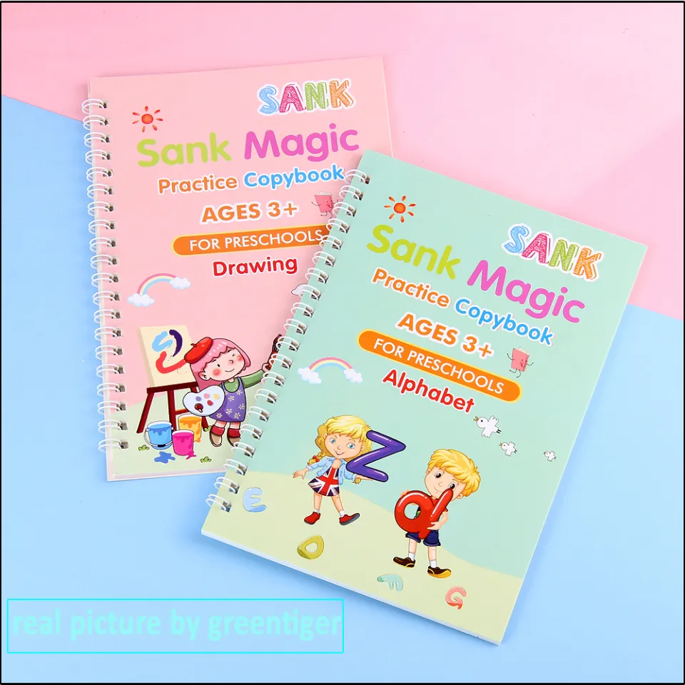 MAGIC BOOK | SANK MAGIC BOOK | SANK MAGIC PRACTICE COPYBOOK | Writing Practice Book for Children, Magic Book for Writing, Best Book for Kids Writing Practice, 4 Books 10 Refills 1 Pen, Best Book for writing especially for Children