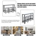 Counter Height Dining Set, 4 Pieces Long Pub Table Set with 3 Stools, Kitchen Table Set for 3, Bar Table Set for Small Space, Modern Breakfast Dining Table Set for Home/Restaurant. 
