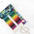 Colored Pencil Wrap Fabric Pencil Case Pencils Roll Holder for Hobbyist 48 Slots. 