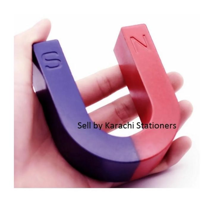 U Shaped Horse Shoe Magnet Blue & Red 4  Jumbo Horseshoe U Magnet size L95mm x W64mm
