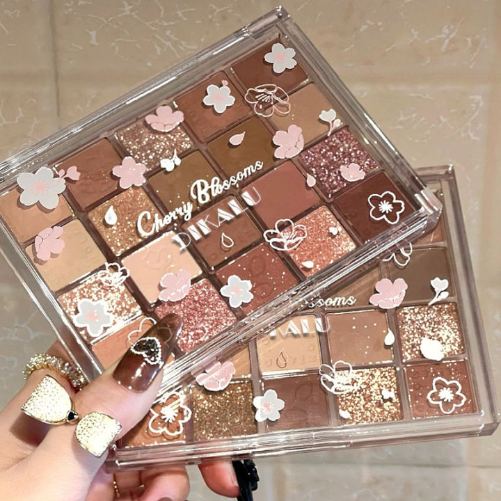 20 Colors Eyeshadow Palette Pearly Matte Rose Pink Color Eyeshadow Shiny Smokey Earth Color Eye Shadow Lasting Eye Makeup
