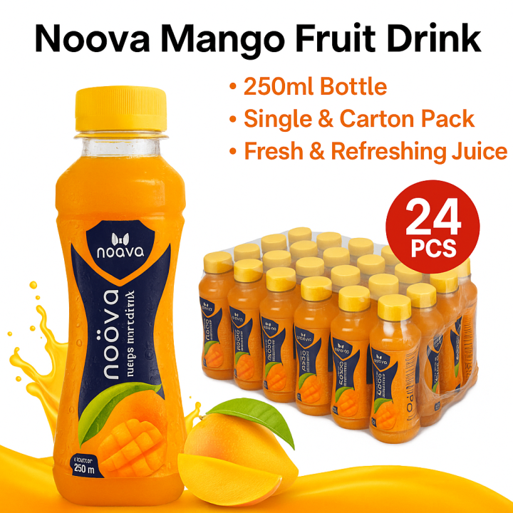Noova Mango Fruit Drink – 250ml | Single Piece & Whole Carton 24pcs ...