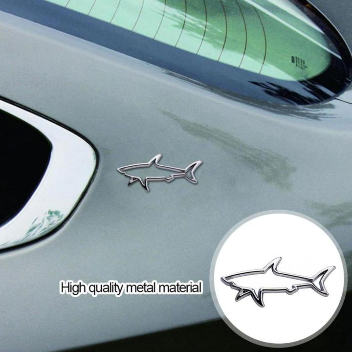 3d Metal Car Styling Sticker Hollow Fish Shark Emblem Motorcycle Automobiles Fuel Badge Trunk Computer Decals Accessori T1i6