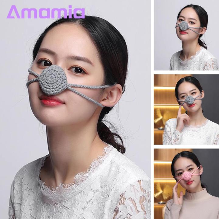 Winter Nose Warmer Cozy Handmade Wool Nose Warmer Adjustable Cold Resistant Nose Cover for Winter Elastic Nose Cover