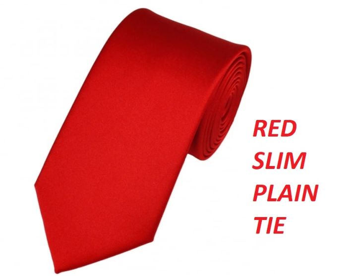 RED%20SLIM%20PLAIN%20TIE%20-%20Image%202