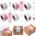 100pcs/roll Thank You Stickers Rectangle Seal Labels This Package Is Happy To See You Too Sticker Gift Box Packaging Decor Label. 