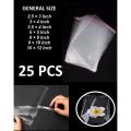 25PCS Resealable Transparent Plastic Bags Opp Poly Self Adhesive Seal Bag multiple sizes. 
