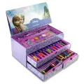 Multi Colour 54 Pieces Kids Art Artist Set in a Box with Drawers Pens Pencils Crayons Paints. 