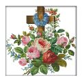 OUMERY Embroidery Starter Kits Stamped Cross Stitch Kits Beners for DIY 11CT Embroidery Kit 20X20(Inch) - Flowers and Plants. 