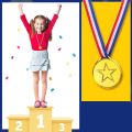 100 Pieces Kids Plastic Winner Medals Gold Winner Award Medals for Olympic Style,Party Decorations and Awards. 