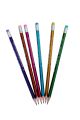 Deer Wonder Metallic Rubber Tip Wooden Pencil - 12 Pcs Each Packet | Premium Quality Pencils for Smooth Writing. 