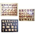 New PACK OF 3 ABC, 123 with Shapes & ا ب پ Toy Blocks Alphabets for Kids, Puzzle Set For Kids, Wooden Alphabets Puzzle Set for Toddlers ABC & ا ب پ, English, Maths & Urdu learning Educational Toy, Early Learning Toys. 