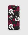 Samsung J3 Pro 2017  Cover 3D Hard Case Red &White Flowers - 1Cover2148. 