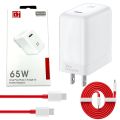 65W OnePlus Original Mobile speedy Charger 65 Power Adaptor Fast Charging for All OnePlus Phones with Data Cable of 3.0A Output of Type C to Type C Cable. 