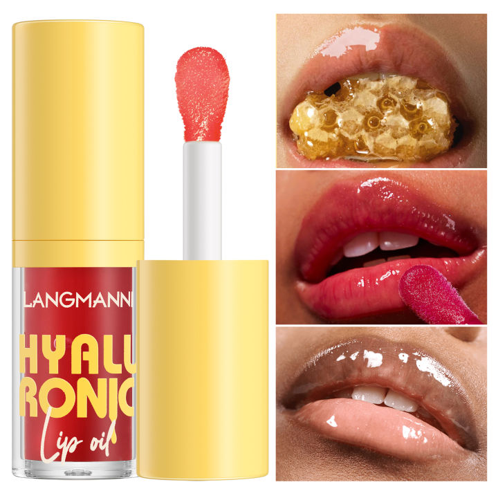 LANGMANNI brand 6-color transparent mirror lip gloss moisturizing lipstick plump light tone lip gloss