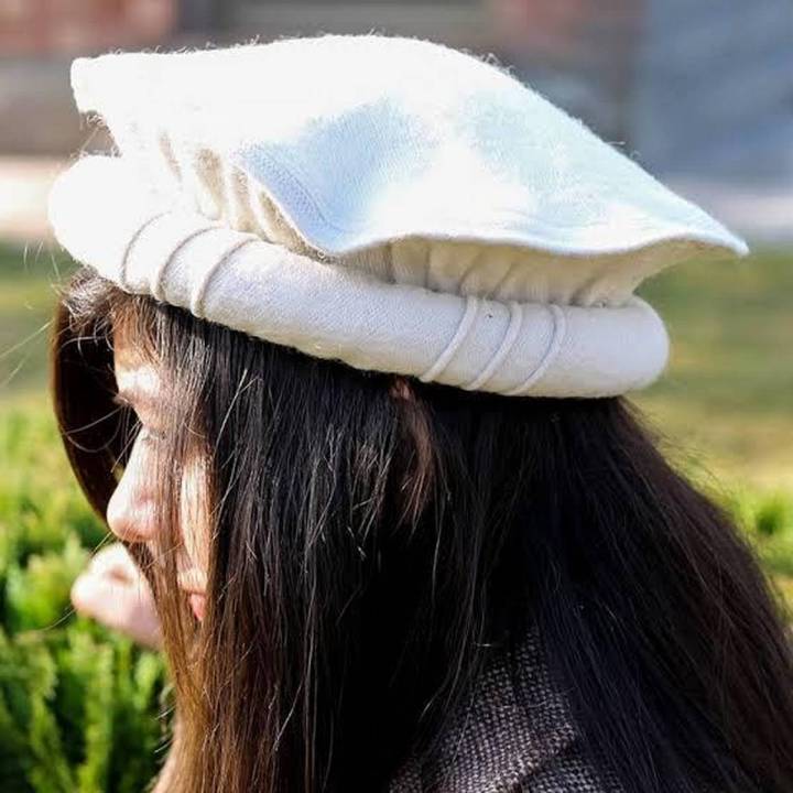 Chitrali pakol, topi pakol, afghan pakol cap, wool Hat White for Unisex