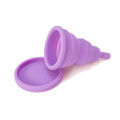 Cross-border new foldable silicone menstrual cup with lid portable and compact women's menstrual care cup telescopic menstrual cup. 