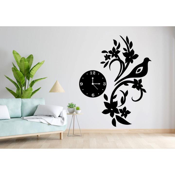 Wooden Wall Clock Stylish Design Home Decoration Wall Hanging Clock. Pigeon 3D WOODEN WALL CLOCK 30 INCHES WATCH DIY DESIGN DECORATION . 3D Wall Clock For Bedroom, 3D Wooden Wall Clock Stylish Design - 3D DIY Wall Clock