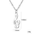 Music Note Treble Musical Symbol G Clef Statement Gold Color Stainless Steel Snake Chain Pendant For Woman Man. 