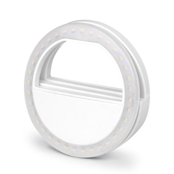Light Ring For Mobile Lens Selfie Lamp Flash Backlight Selfie Light LED Luminous Clip Lamp Photography Video Makeup Ringlight-White