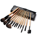 12 Piece Makeup Brush Set with leather pouch. 