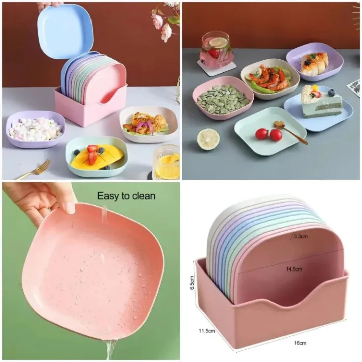 10%20Pcs%20Plastic%20Plates%20With%20Stand,%20Multi-function%20Spit%20Bone%20Dish,%20Round%20Square%20Set%20Dining%20Table%20Plates,%20Household%20Kitchen%20Tableware%20Serving%20Table%20Plates,%20Fruit%20Snack%20Dish%20Plate,%20Reusable%20Food%20Serving%20Dishes%20With%20Rack%20-%20Image%203