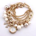 {HIGH Selling}  Fashion 2020 - Golden Watch Pearls Bracelet and Ladies Watches For Girls. 