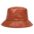 bucket hat faux leather bucket hats PU leather solid top men's and women's fashion bucket cap Panama fisherman caps. 