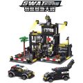 SWAT Police Station Military City Model Set Prison Car Policeman Boat Figures Building Blocks DIY Toy for Kids Boys Gift. 