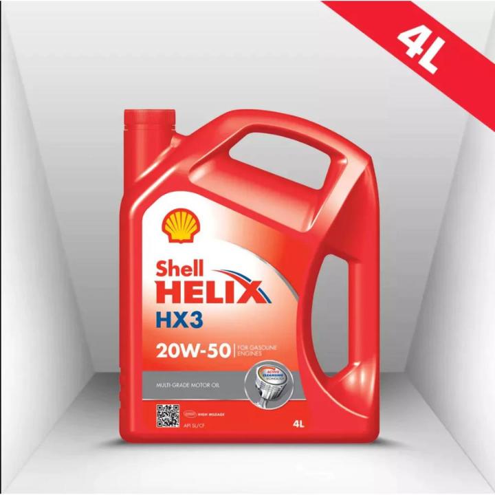 Shell Helix (HX3 20W-50) 4L, Multi-grade Motor Oil, Gasoline Engine Oil, Car Oil