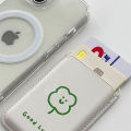 Korean Lucky Four-leaf Clover For Magsafe Wireless Charge Clear Phone Case For iPhone 15 14 12 13 11 Pro Max Wallet Back Cover. 
