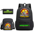 2022 Top Games: Minecraft, Creeper, Backpack, Pencil Case, Shoulder Bag, Three-Piece School Bag. 
