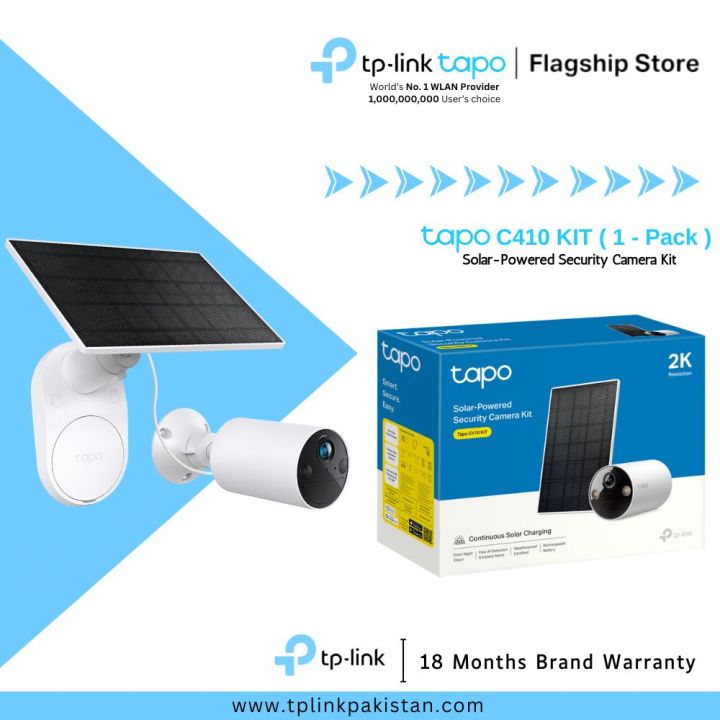 TP-Link Wi-Fi Camera Tapo C410 KIT ( 1 - Pack / 3 - Pack ) Solar-Powered Security Camera Kit - 18 Months Brand Warranty