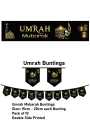 Umrah Mubarak Set Banner Buntings decorative wall hanging reusable. 