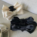 large size Black Double-sided Bow Clip Fashion Bow clip Satin surface Shark claws black Double sided Bow tie hair clip for Hair. 