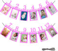 Monthly Photo Banner 1st Birthday Baby Photo Banner for 1 to 12 Months Celebration Bunting Decor Quality Thickened Card Paper Birthday Party Celebration Decor. 