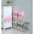 Slippers Rack Hanging Shoe Organizers,3 in 1 Folding Holder Shoes Hanger Wall Mounted Shoe and Bathroom Towel Organizer Rack. 