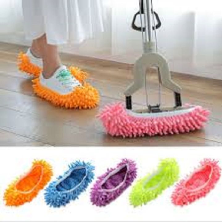 Pack Of 2 Dust Cleaner Lazy Slippers Home Mop Sweep Floor cleaning duster cloth housework Lazy Soft Slipper Shoes