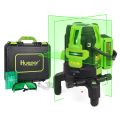 Laser Leveler Green Beam Multi-Line Huepar -Four Vertical and One Horizontal Lines with Down Plumb Dot -Alignment Self-leveling Cross Line Laser Tool -360° Rotating Base, Hard Carry Case Included L141G. 