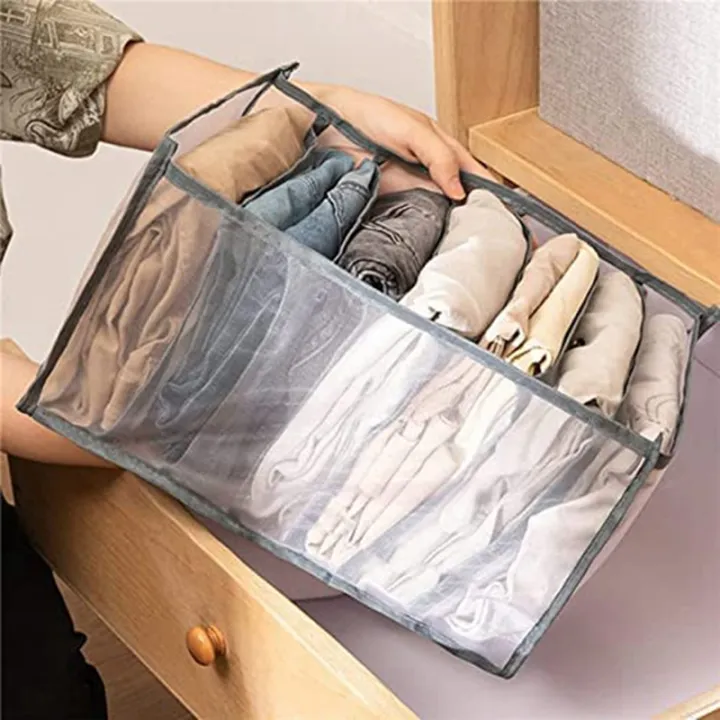 pent%20organiser%207%20Grids%20Washable%20Wardrobe%20Clothes%20Organizer,%20Jeans%20Compartment%20Storage%20Box,%20Clothes%20Drawer%20Mesh%20Separation%20Box,%20Portable%20Foldable%20Closet%20(Medium,%20white&black))%20-%20Image%206