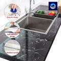 Self Adhesive Laminating Sheet for Kitchen 60x200cm - Self Adhesive Wallpaper for Room- Black and White Marble Sheet for Kitchen - Heat and Oil Resistant - Home Decoration Items. 