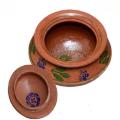 Clay Handi (Mitti Ki Handi) With Lid glazed (Large) for cooking| Clay Crockery Pots | Earthen Crockery Pots | Terracotta Crockery Pots. 