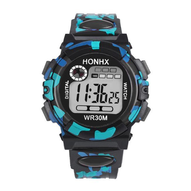 Kids Child Boy Girl Multifunction Waterproof Sports Electronic Watch Watches BK