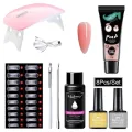 8 in 1 Poly Gel Nail Set 6W LED Lamp Nail Art UV Quick Extension Nail Kit. 