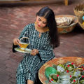 Chunri 2-Piece Stitched Linen Suit for Women and Girls – Casual/Formal Wear, Block Printed. 