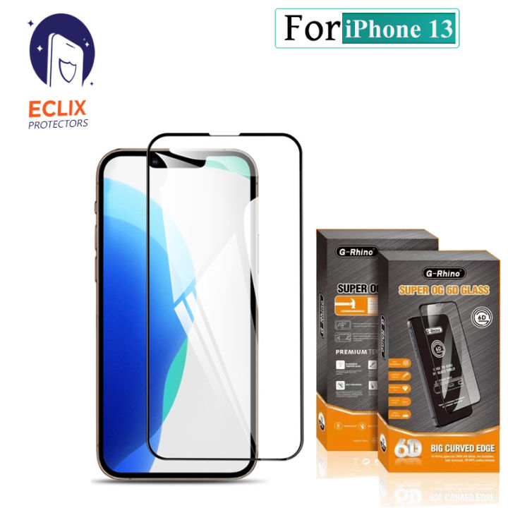 G-Rhino iPhone 13 Tempered Glass 6D HD Full Glue OG Screen
