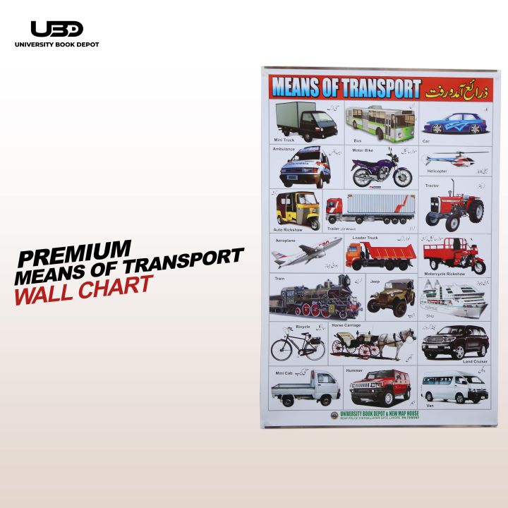 Means of Transport Wall Chart | Wall Poster of Transport for School and Classrooms Decoration | HD Pictures Presentation on 200 grams Laminated Card 20*30 inches