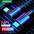 UGREEN USB C iPhone Charge Cable MFi Certified - 90 Degree USB C to Lightning Cable PD 20W Compatible with iPhone 13/13 Pro/13 Mini, iPhone 12/12 Pro/12 Pro Max, iPhone 11/8 Plus, iPad, AirPods Pro. 