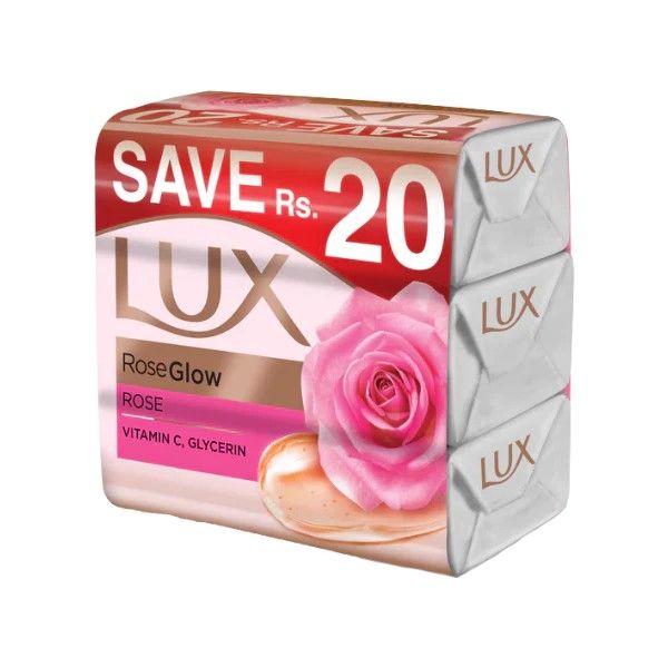 Lux Rose Pink Soap Bar 123G Trio