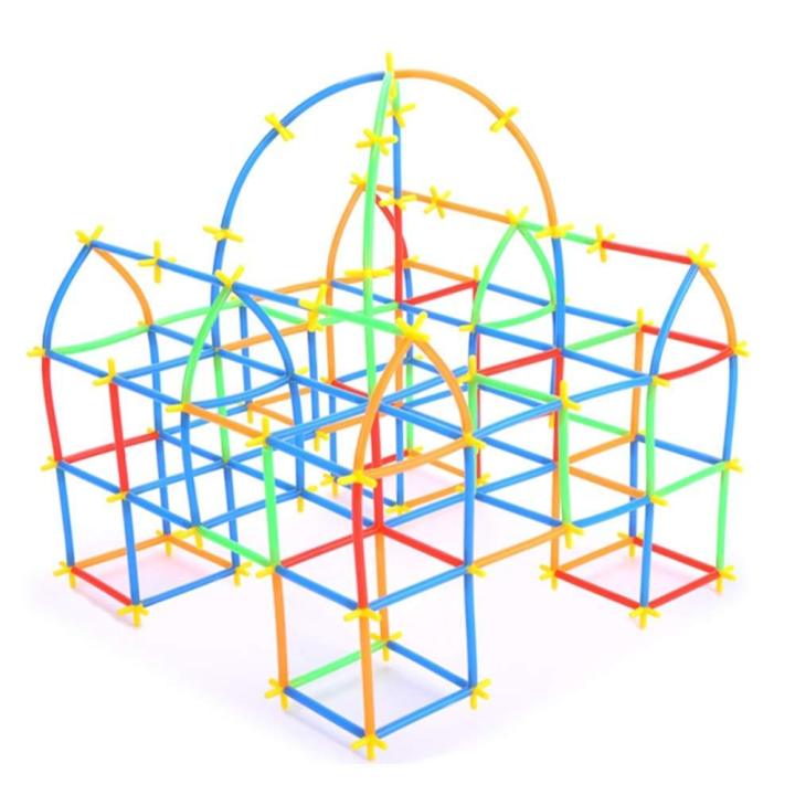 Straws Building Construction Puzzle games Children's Puzzle Straw Blocks Pipette Stitching Assembly Straw Build Blocks Creative learning games Toy for kids